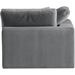 Bowery Hill Contemporary Soft Grey Durable Velvet Corner Chair
