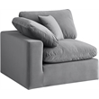 Bowery Hill Contemporary Soft Grey Durable Velvet Corner Chair