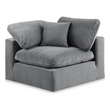 Bowery Hill Contemporary Soft Grey Durable Velvet Corner Chair