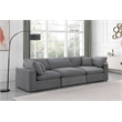 Bowery Hill Contemporary Soft Grey Velvet 3-Piece Modular Sofa