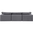 Bowery Hill Contemporary Soft Grey Velvet 3-Piece Modular Sofa