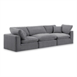 Bowery Hill Contemporary Soft Grey Velvet 3-Piece Modular Sofa
