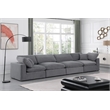 Bowery Hill Contemporary Soft Grey Velvet 4-Piece Modular Sofa