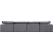 Bowery Hill Contemporary Soft Grey Velvet 4-Piece Modular Sofa