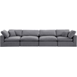 Bowery Hill Contemporary Soft Grey Velvet 4-Piece Modular Sofa