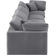 Bowery Hill Contemporary Soft Grey Velvet 4-Piece Modular Sofa