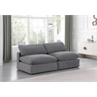 Bowery Hill Contemporary Soft Grey Velvet 2-Piece Modular Sofa