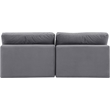 Bowery Hill Contemporary Soft Grey Velvet 2-Piece Modular Sofa