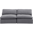 Bowery Hill Contemporary Soft Grey Velvet 2-Piece Modular Sofa