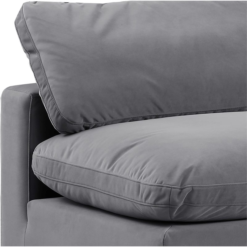 Bowery Hill Contemporary Soft Grey Velvet 2-Piece Modular Sofa