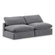 Bowery Hill Contemporary Soft Grey Velvet 2-Piece Modular Sofa