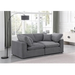 Bowery Hill Contemporary Soft Grey Velvet 2-Piece Modular Sofa
