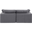 Bowery Hill Contemporary Soft Grey Velvet 2-Piece Modular Sofa