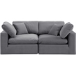Bowery Hill Contemporary Soft Grey Velvet 2-Piece Modular Sofa