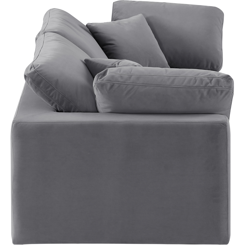 Bowery Hill Contemporary Soft Grey Velvet 2-Piece Modular Sofa