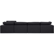 Bowery Hill Upholstered Black Linen Textured Fabric 4-Piece Modular Sofa