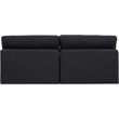 Bowery Hill Upholstered Black Linen Textured Fabric 2-Piece Modular Sofa
