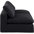Bowery Hill Upholstered Black Linen Textured Fabric 2-Piece Modular Sofa