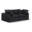 Bowery Hill Upholstered Black Linen Textured Fabric 2-Piece Modular Sofa
