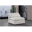 Bowery Hill Contemporary Upholstered Cream Linen Textured Fabric Armless Chair