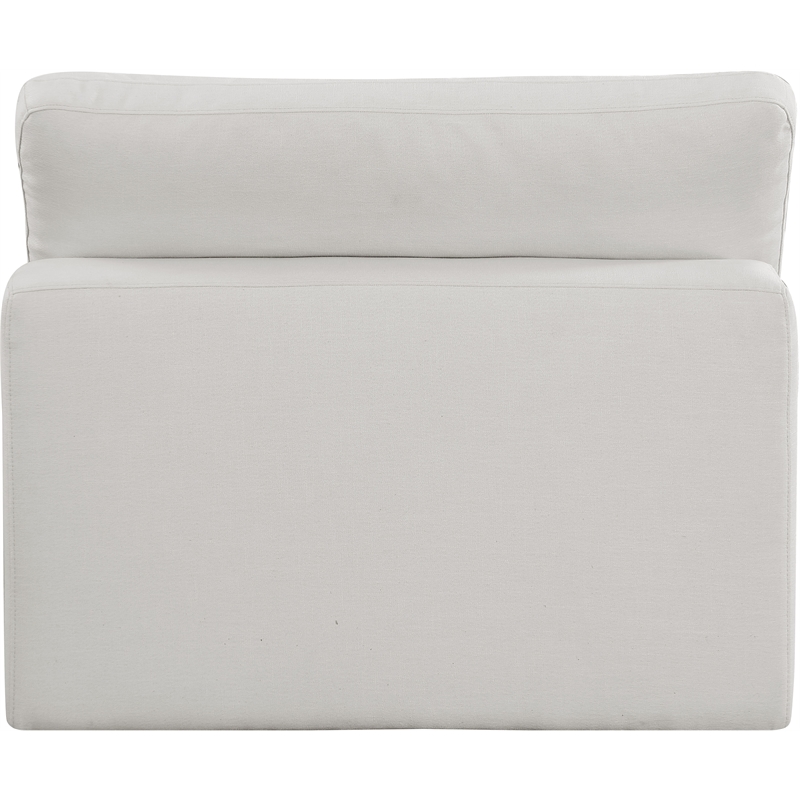 Bowery Hill Contemporary Upholstered Cream Linen Textured Fabric Armless Chair