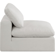 Bowery Hill Contemporary Upholstered Cream Linen Textured Fabric Armless Chair