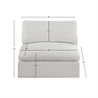 Bowery Hill Contemporary Upholstered Cream Linen Textured Fabric Armless Chair