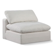 Bowery Hill Contemporary Upholstered Cream Linen Textured Fabric Armless Chair
