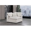 Bowery Hill Contemporary Upholstered Cream Linen Textured Fabric Corner Chair