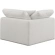 Bowery Hill Contemporary Upholstered Cream Linen Textured Fabric Corner Chair