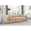 Bowery Hill Contemporary Soft Beige Velvet 3-Piece Modular Sofa