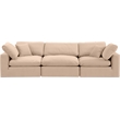 Bowery Hill Contemporary Soft Beige Velvet 3-Piece Modular Sofa