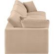 Bowery Hill Contemporary Soft Beige Velvet 3-Piece Modular Sofa