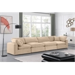 Bowery Hill Contemporary Soft Beige Velvet 4-Piece Modular Sofa