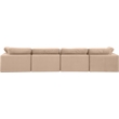 Bowery Hill Contemporary Soft Beige Velvet 4-Piece Modular Sofa