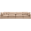 Bowery Hill Contemporary Soft Beige Velvet 4-Piece Modular Sofa