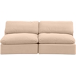 Bowery Hill Contemporary Soft Beige Velvet 2-Piece Modular Sofa