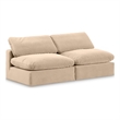 Bowery Hill Contemporary Soft Beige Velvet 2-Piece Modular Sofa