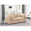 Bowery Hill Contemporary Soft Beige Velvet 2-Piece Modular Sofa
