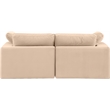 Bowery Hill Contemporary Soft Beige Velvet 2-Piece Modular Sofa