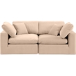 Bowery Hill Contemporary Soft Beige Velvet 2-Piece Modular Sofa