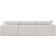 Bowery Hill Upholstered Cream Linen Textured Fabric 3-Piece Modular Sofa