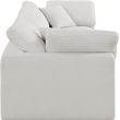 Bowery Hill Upholstered Cream Linen Textured Fabric 3-Piece Modular Sofa