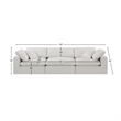 Bowery Hill Upholstered Cream Linen Textured Fabric 3-Piece Modular Sofa