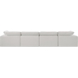 Bowery Hill Upholstered Cream Linen Textured Fabric 4-Piece Modular Sofa