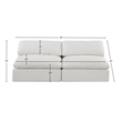 Bowery Hill Upholstered Cream Linen Textured Fabric 2-Piece Modular Sofa