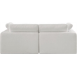 Bowery Hill Upholstered Cream Linen Textured Fabric 2-Piece Modular Sofa