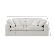 Bowery Hill Upholstered Cream Linen Textured Fabric 2-Piece Modular Sofa