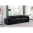 Bowery Hill Contemporary Soft Black Velvet 3-Piece Modular Sofa