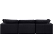 Bowery Hill Contemporary Soft Black Velvet 3-Piece Modular Sofa